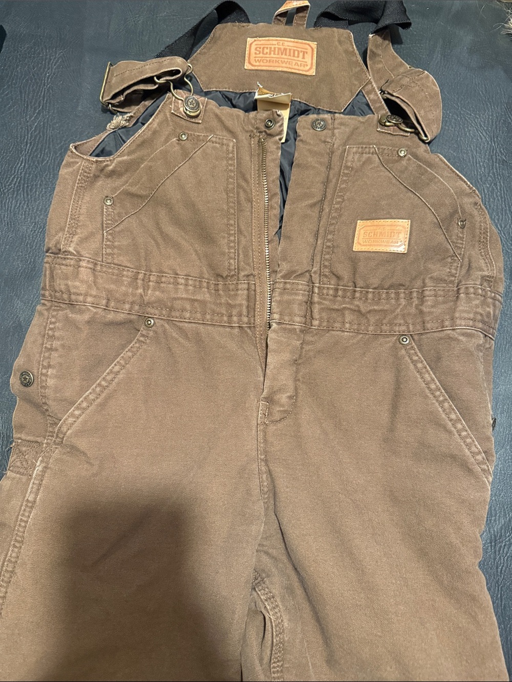 Kids Schmidt Workwear Brown Canvas Bib Overalls